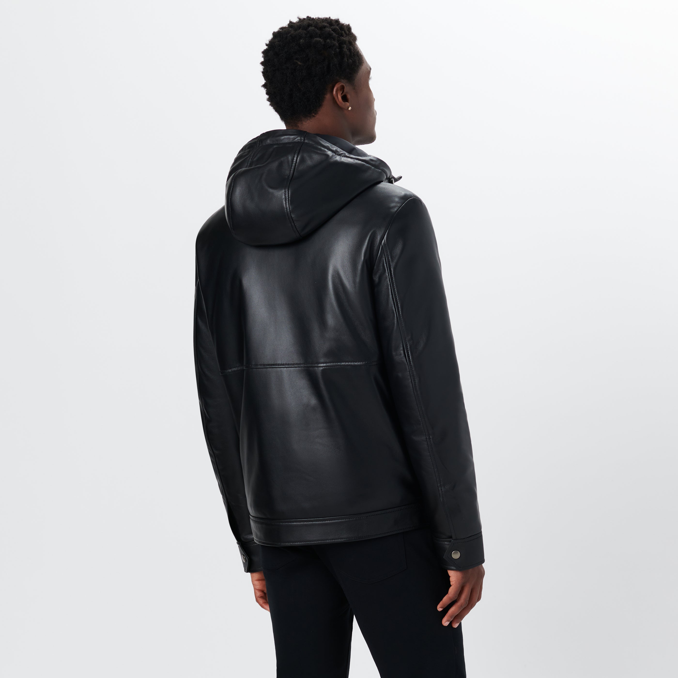 Leather Bomber Jacket with Hood – BUGATCHI