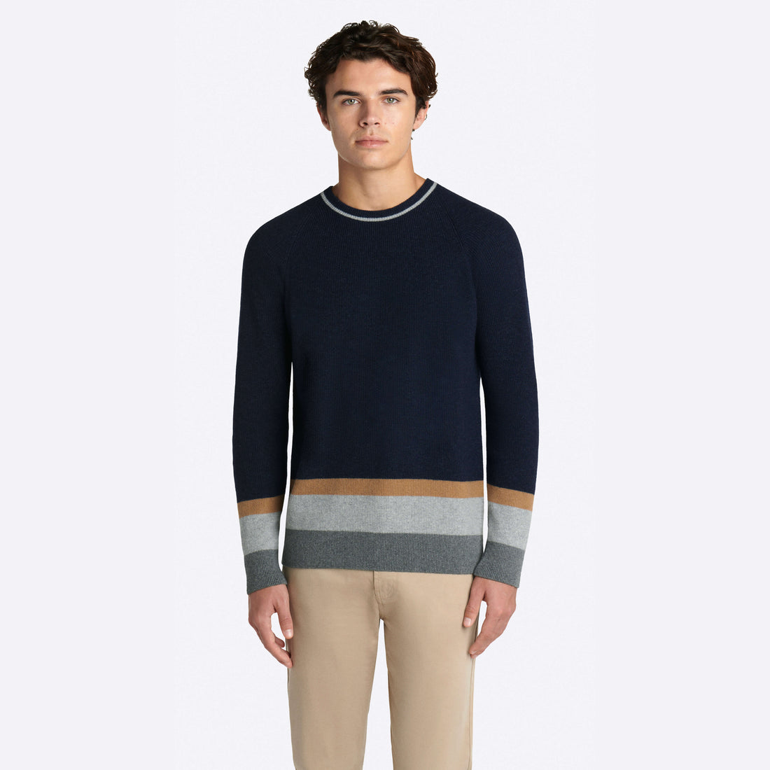 Color Block Crew Neck Sweater