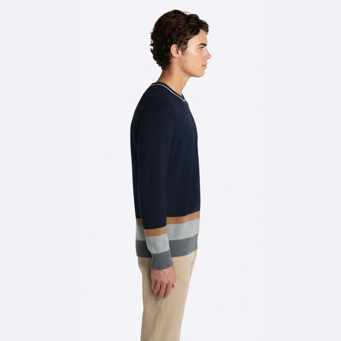 Color Block Crew Neck Sweater