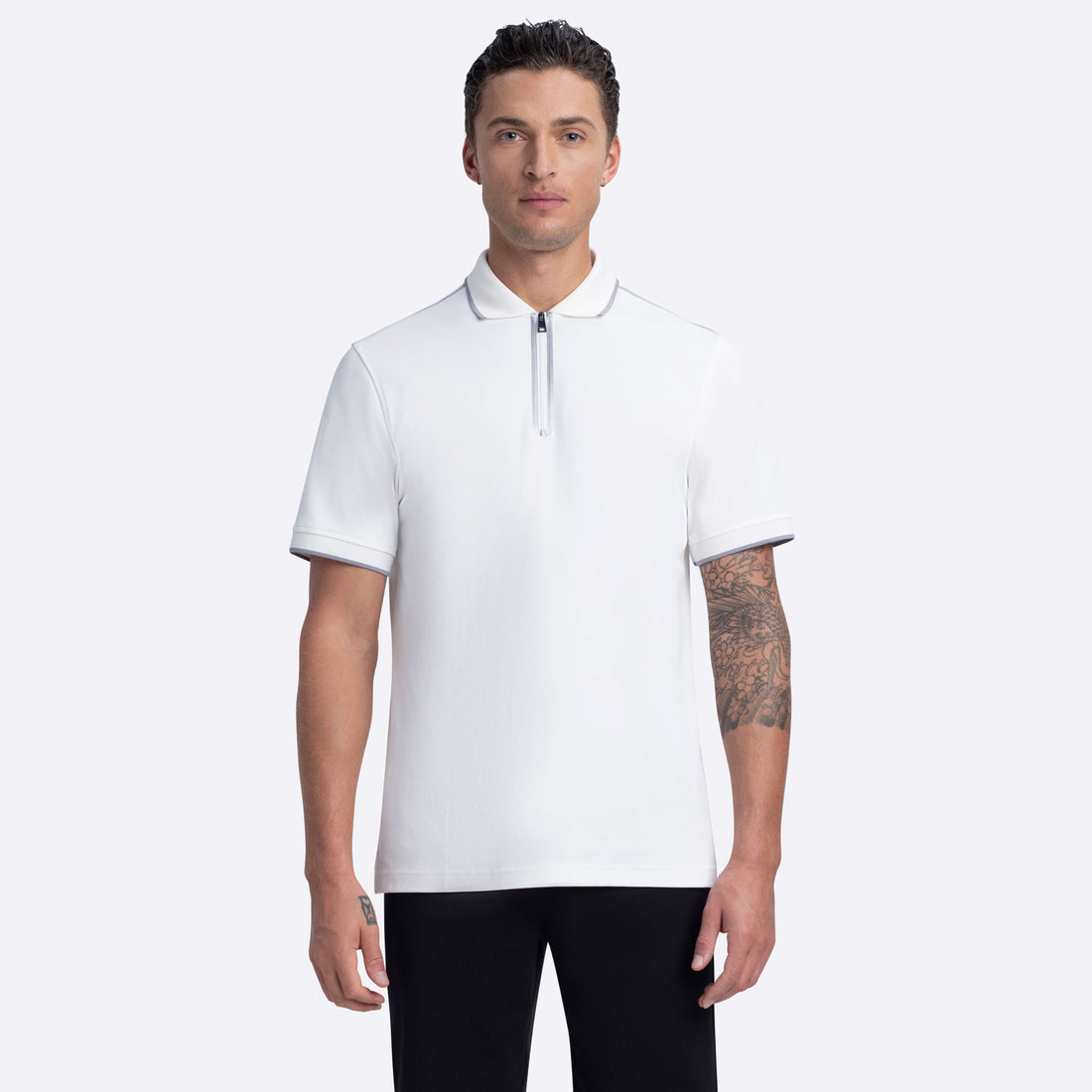 Short Sleeve Quarter Zip Polo