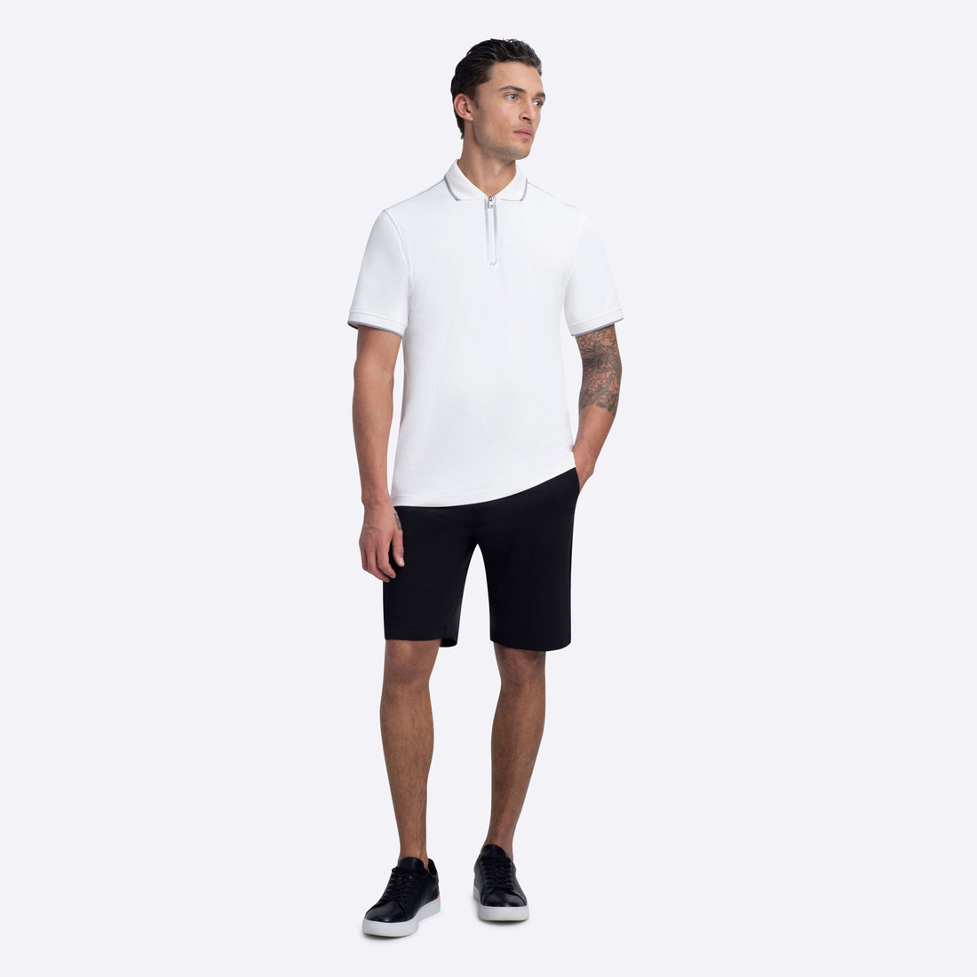 Short Sleeve Quarter Zip Polo