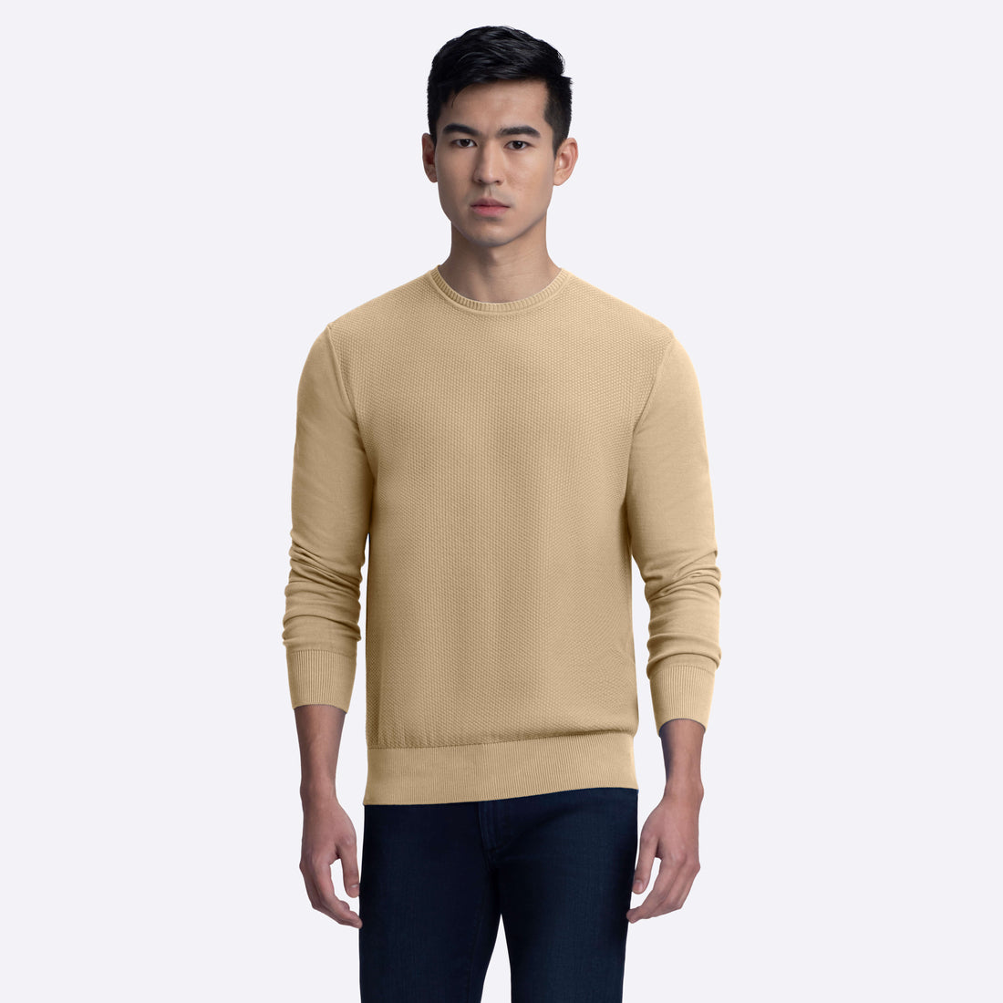 Bird's Eye Crew Neck Sweater