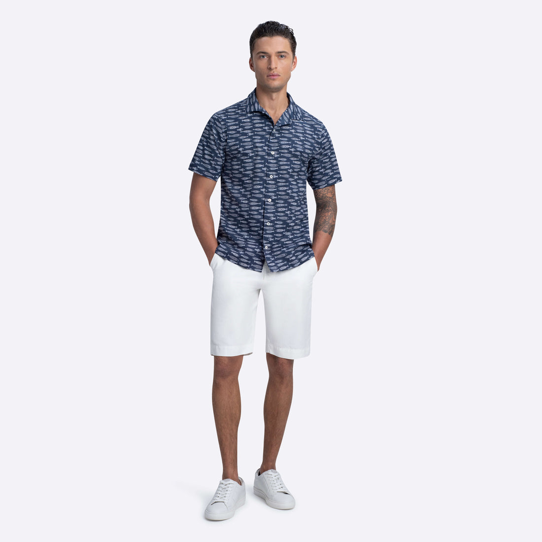 Flat Front Bermuda Shorts