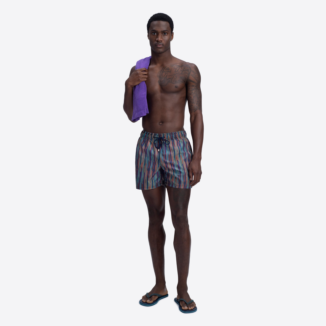 ARCHER Striped Swim Trunks